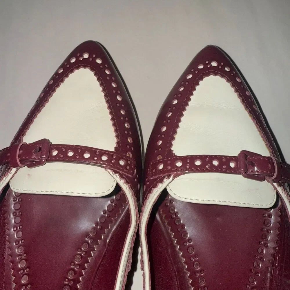 Tory Burch Darlene Ballet Flat - Burgundy/Cream 8